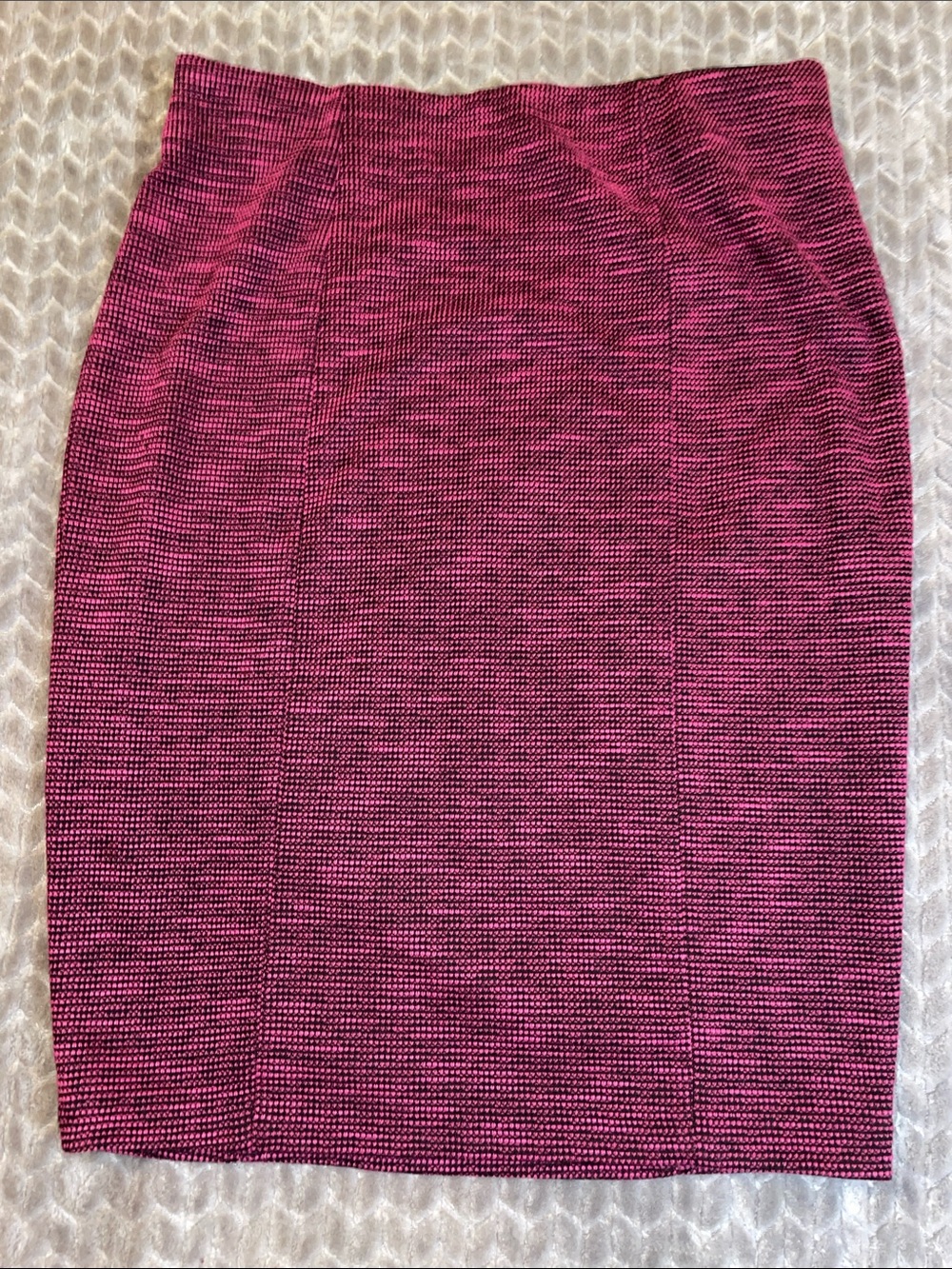 ELLE Pink Black Textured Pencil Skirt Size Medium Stretch Career Workwear